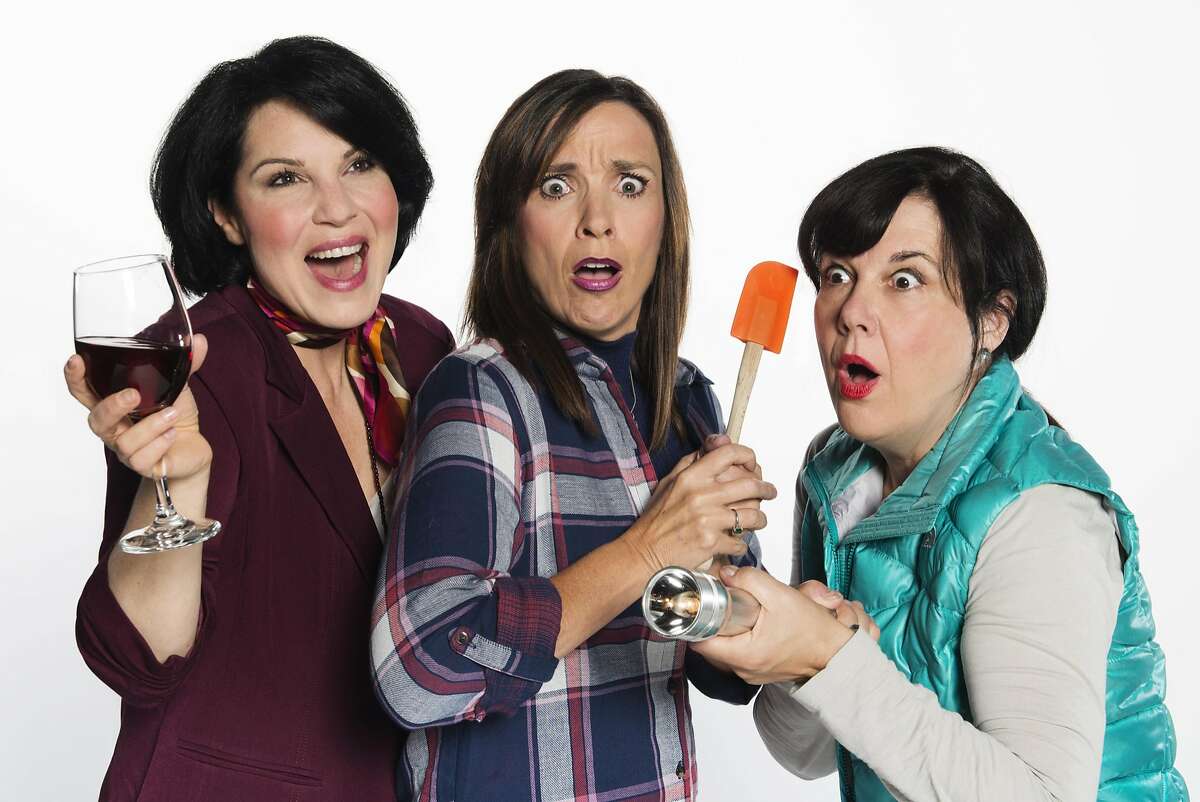 From left: Elisabeth Nunziato, Lynda DiVito and Jamie Jones in Center Rep's "Women in Jeopardy!"