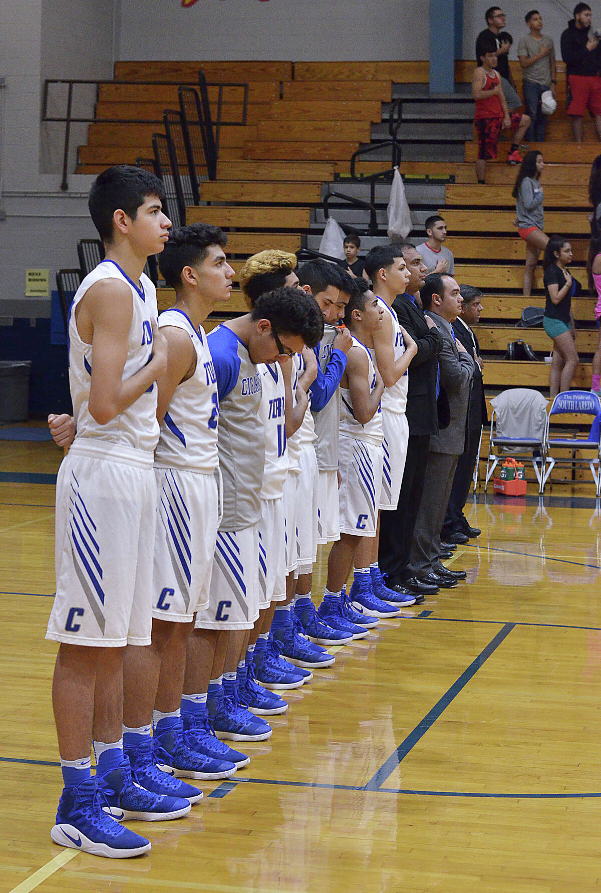 The Cigarroa Toros boys basketball team and Sharyland played a district game at Cigarroa on Tuesday, January 24, 2017.