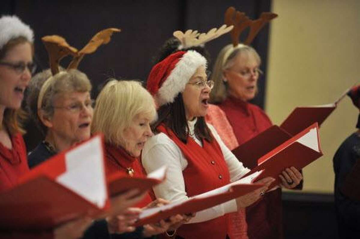 The Greenwich Chorale Society were on of many performers, and sang Christmas favorites.