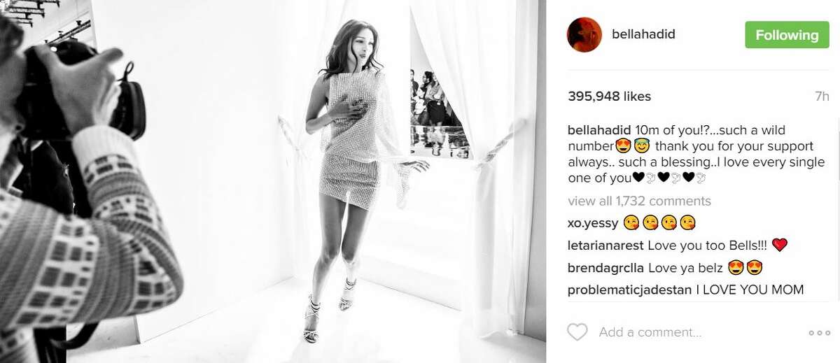 Bella Hadid Reaches 10 Million Followers And Thanks Them With Sexy Dress Pic 3452