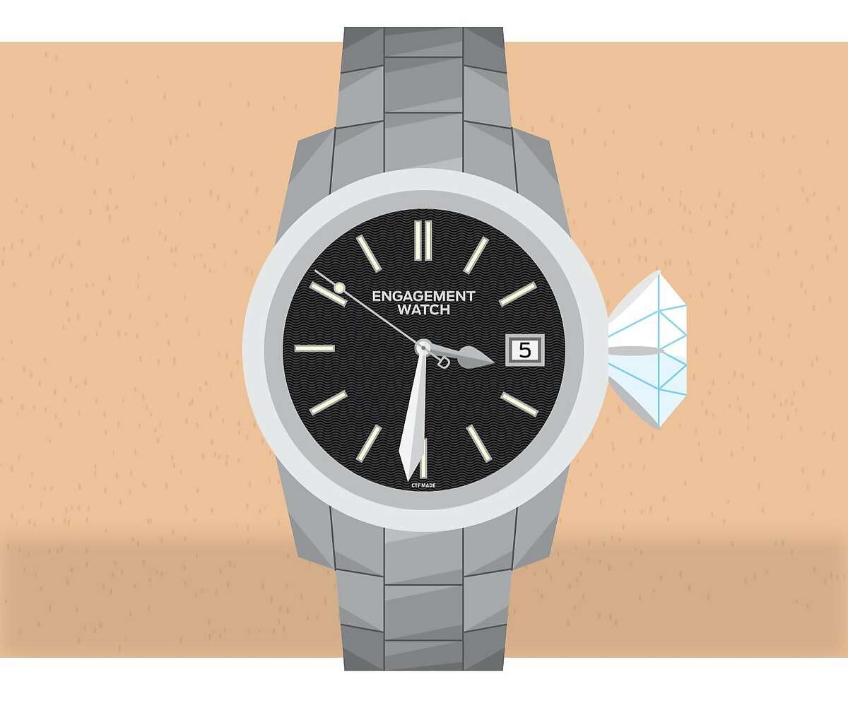 Are engagement watches for men a coupling trend, or is the writer just lucky? The Chronicle's Style team investigates. Illustration Christopher T. Fong / The Chronicle