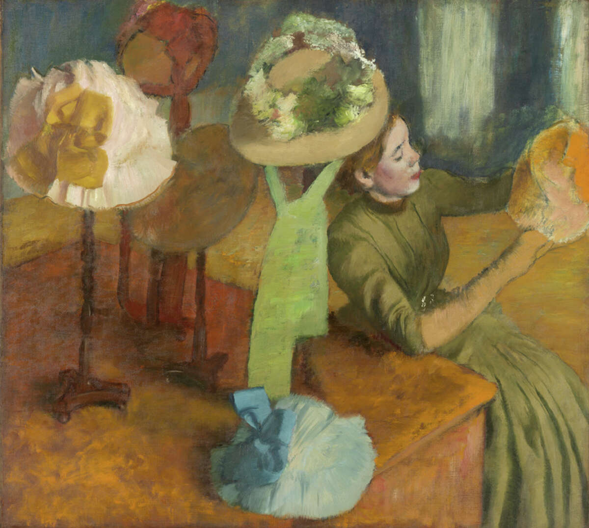 Edgar Degas, 1834-1917; “The Millinery Shop”, 1879-1886; oil on canvas; 39 3/8 x 49 9/16 inches.