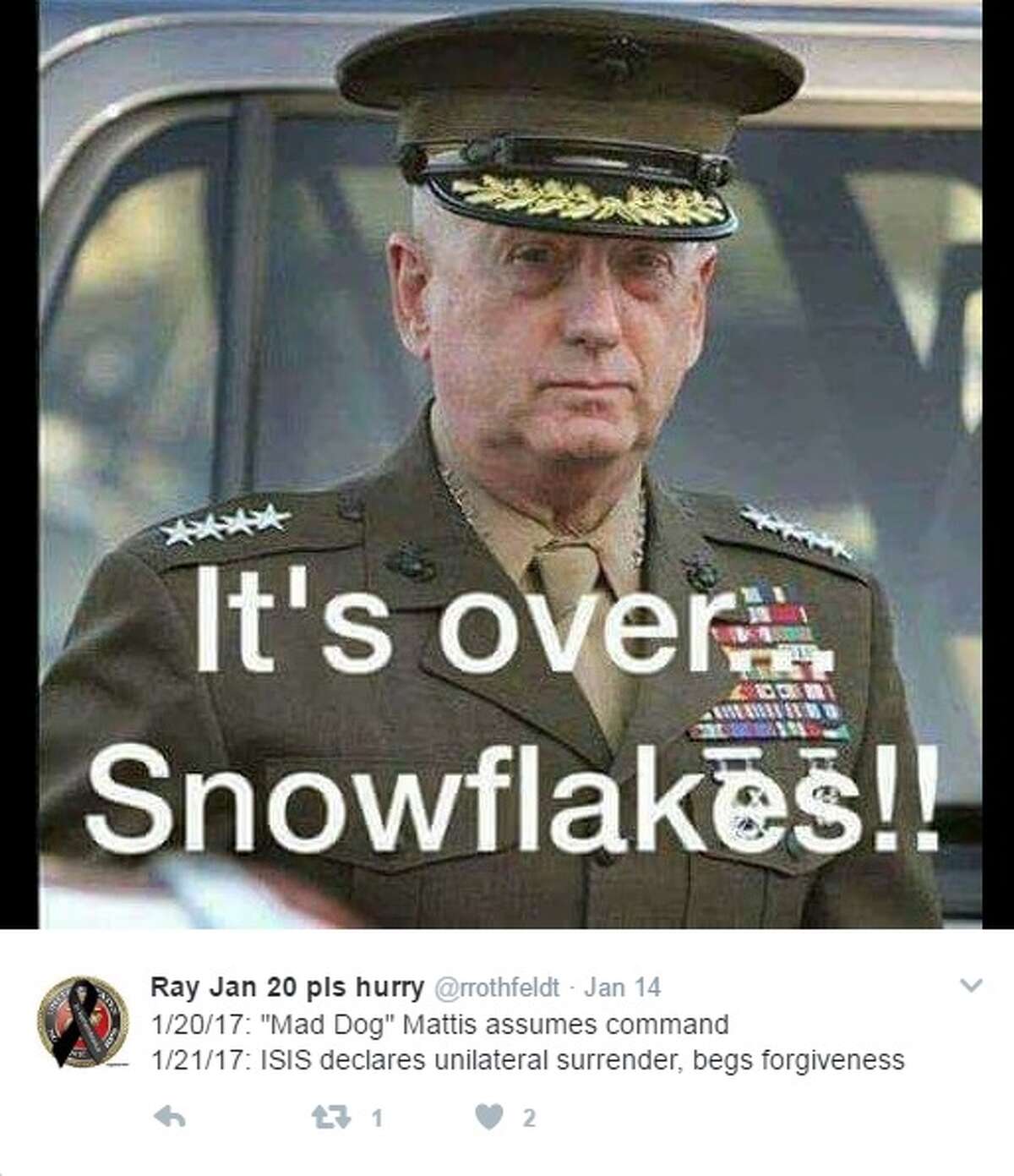 Since Marine Gen. James 'Mad Dog' Mattis was nominated by President Trump to be Defense Secretary, his fans have taken it upon themselves to create memes in his honor.