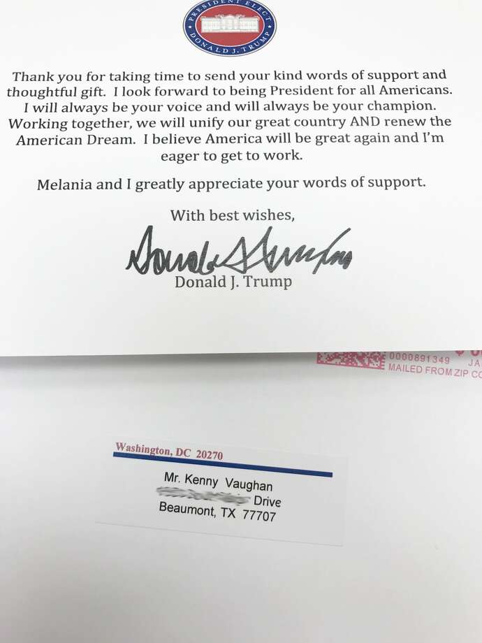pres trump sends thank you note to local business owner beaumont send a letter to donald trump