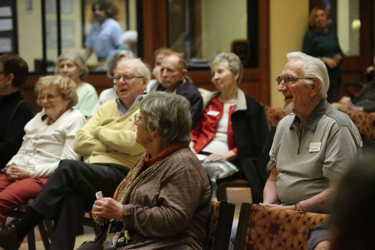 Seniors listen Friday January 27, 2017 to mayoral candidates during a forum at Morningside Ministries at the Meadows. District 8 Councilman Ron Nirenberg and Bexar County Democratic Party Chair Manuel Medina spoke at the event. Mayor Ivy Taylor did not attend.