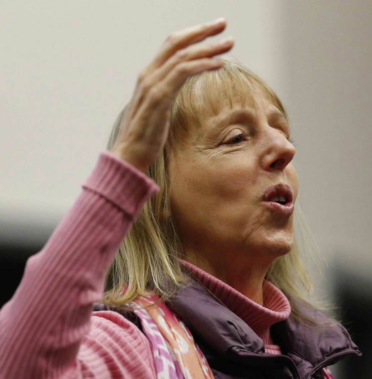 Medea Benjamin (pictured), co-founder of the women-led peace group CODEPINK and the international human rights group Global Exchange, and Ann Wright, a retired U.S. Army colonel and former diplomat who resigned from the U.S. State Department in protest of the invasion of Iraq, speak at the University of the Incarnate Word on Friday night about foreign policy in the Trump era. (Kin Man Hui/San Antonio Express-News)