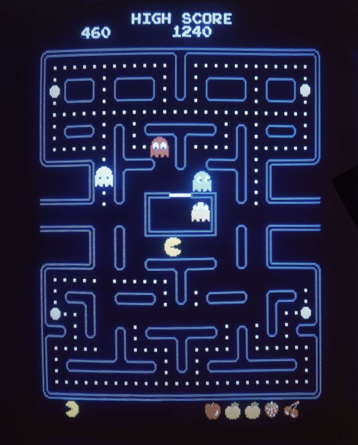 FILE - In this 1983 file photo, this close up view of a monitor shows the electronic video game Pac-Man. Masaya Nakamura, the "Father of Pac-Man" who founded the Japanese video game company behind the hit creature-gobbling game, died on Jan. 22, 2017. He was 91. (AP Photo)