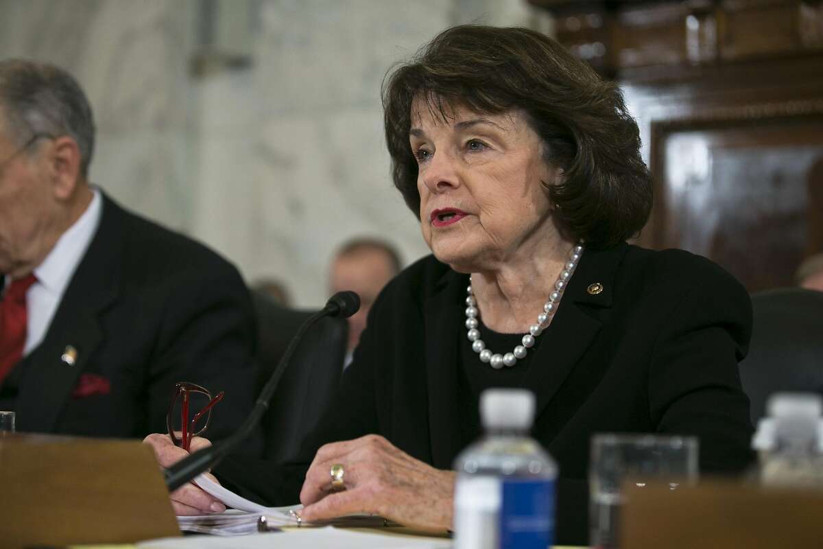 Sen. Dianne Feinstein (D-Calif.), ranking committee member, speaks during the confirmation hearing of Sen. Jeff Sessions (R-Ala.), President-elect Donald Trump�s pick for attorney general, before the Senate Judiciary Committee on Capitol Hill, in Washington, Jan. 10, 2017. (Al Drago/The New York Times)