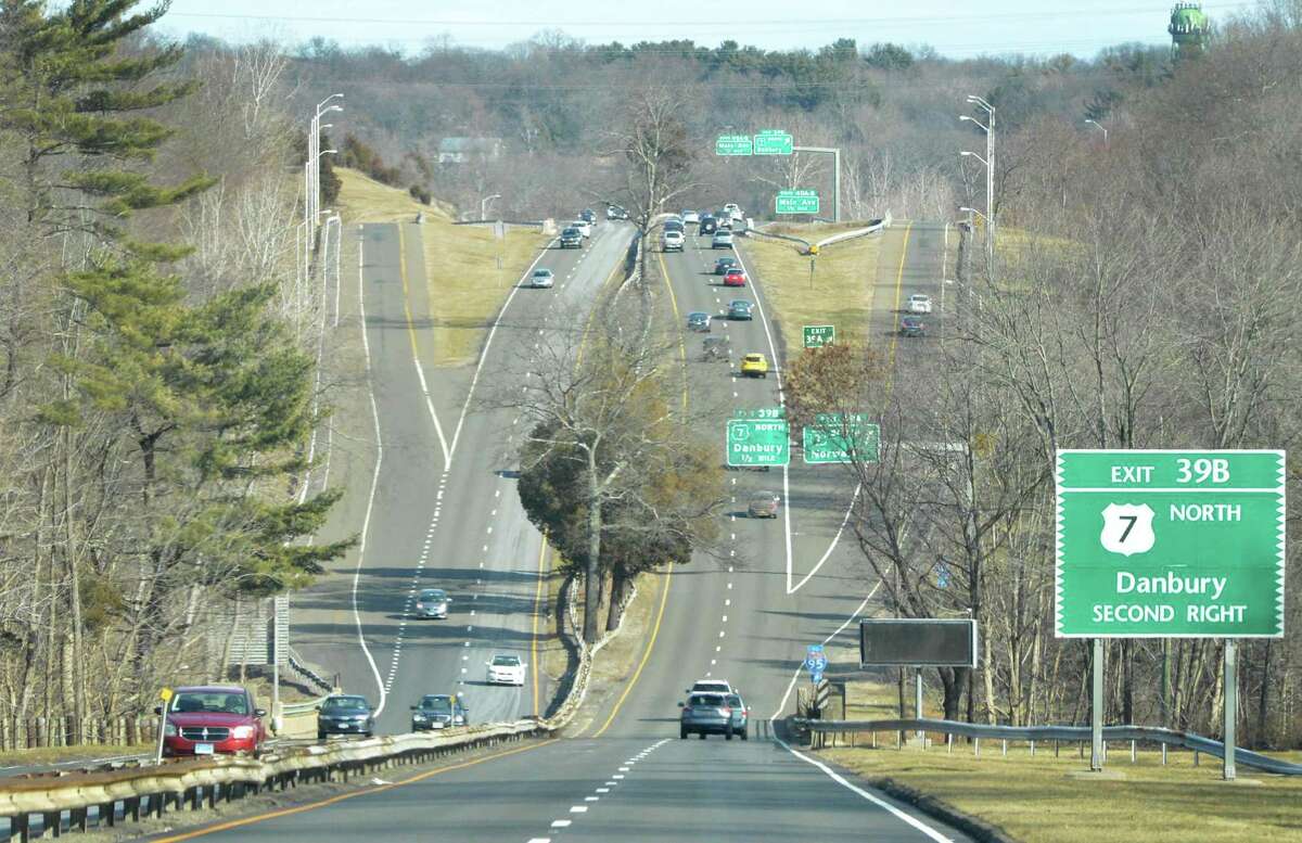 The Merritt Parkway looking north to the intersection with the Rt 7 connector on Monday January 30 2017, in Norwalk Conn.