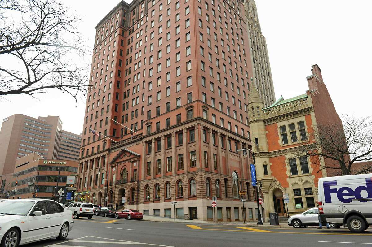 Buildings at 69, left, and 63 State St. on Friday, March 25, 2016 in Albany, N.Y. A group of Chinese investors is joining Patrick Chiou, a University at Albany graduate, to purchase two State Street buildings. (Lori Van Buren / Times Union)