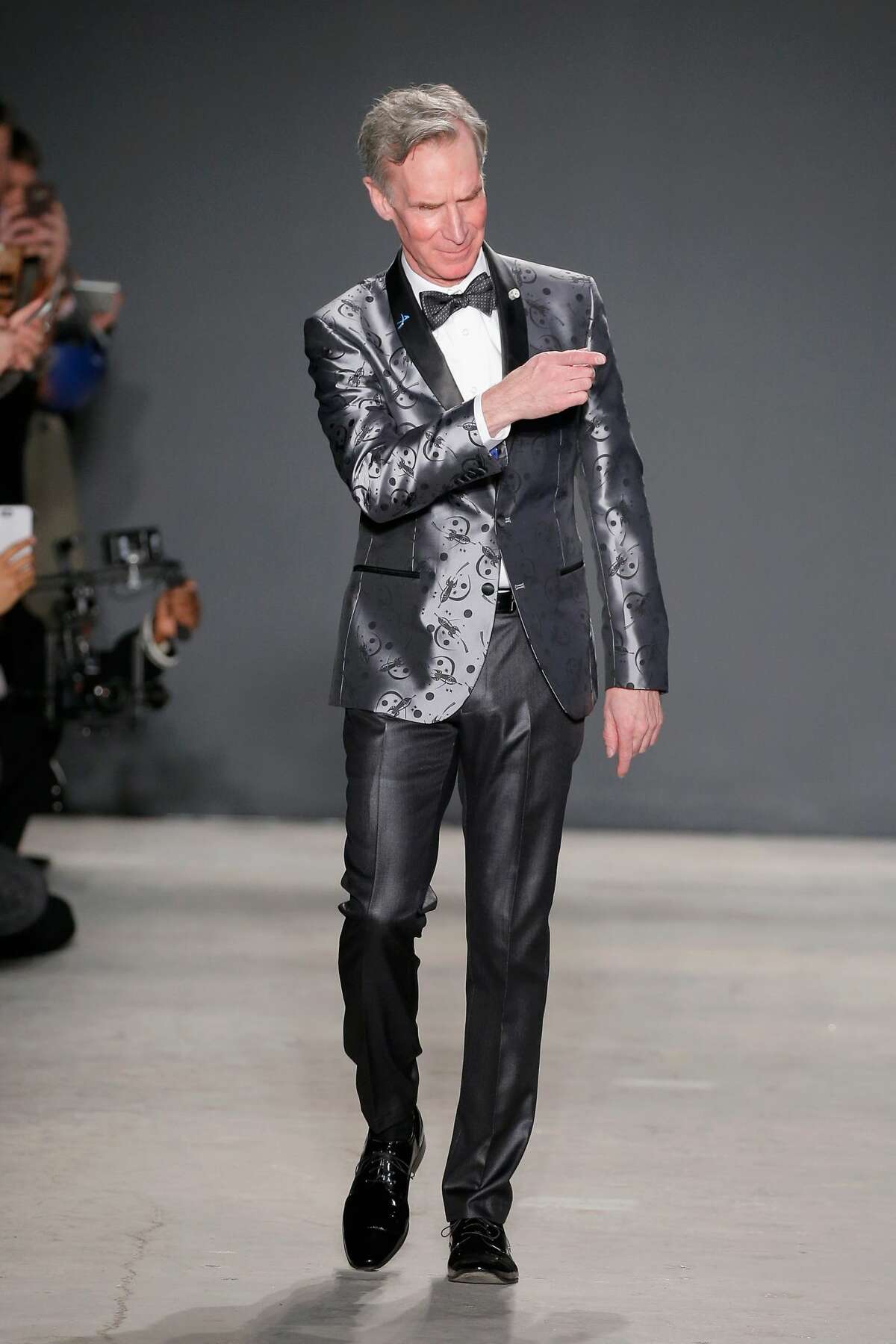 Bill Nye walks the runway at the Nick Graham NYFW Men's F/W '17 show on January 31, 2017 in New York City.