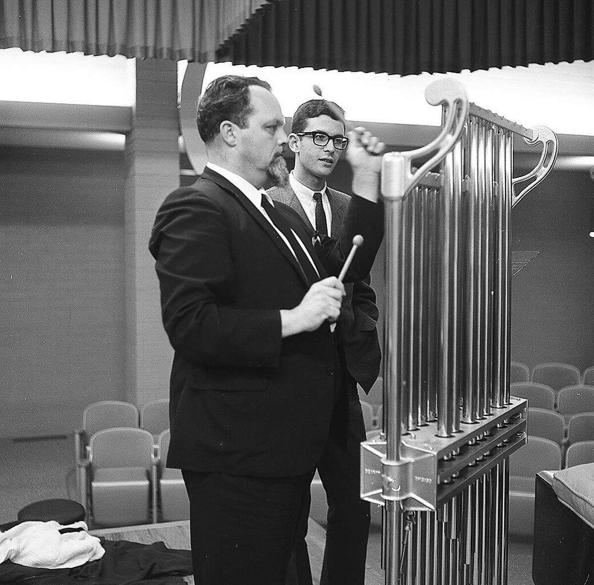 The late composer Lou Harrison (left), whose centennial is being celebrated by Other Minds and other organizations this year,�� is seen here in 1966 with Charles Amirkhanian, who later founded��Other Minds.