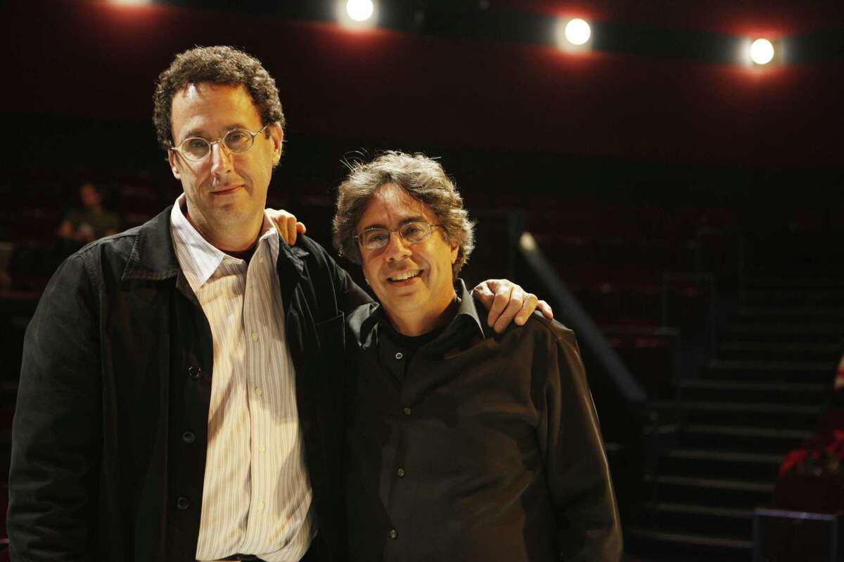Playwright Tony Kushner and Berkeley Rep director Tony Taccone stand for a portrait at Thrust Stage before the start of "Tiny Kushner" on Thursday Oct. 16, 2009 in Berkeley, Calif.