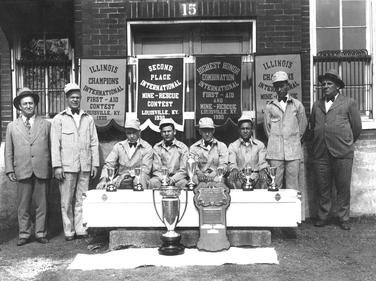This Madison Coal Corp Volunteer Mine Rescue Team took high honors at the 1930 International Competition held in Louisville, KY.