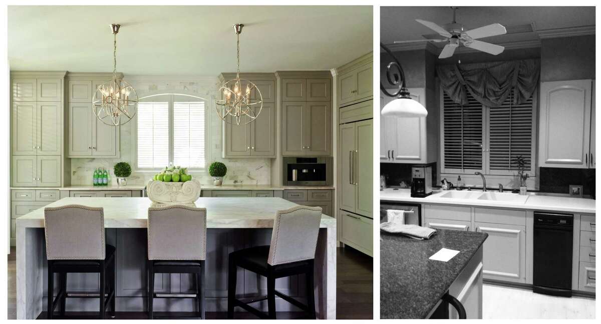 BRADSHAW: After and before views of the Penners' kitchen, designed by Julie Bradshaw.