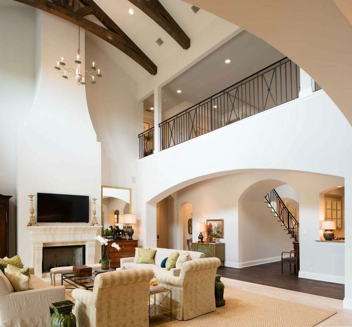 MORGAN: A living room in a traditional home by Melissa Morgan.