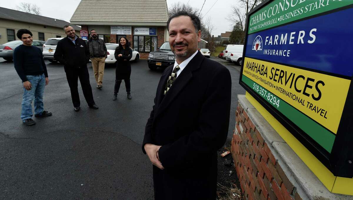 Nabeel Shohatee stands outside his business March 25, 2016, in Schenectady, N.Y. (Skip Dickstein/Times Union)