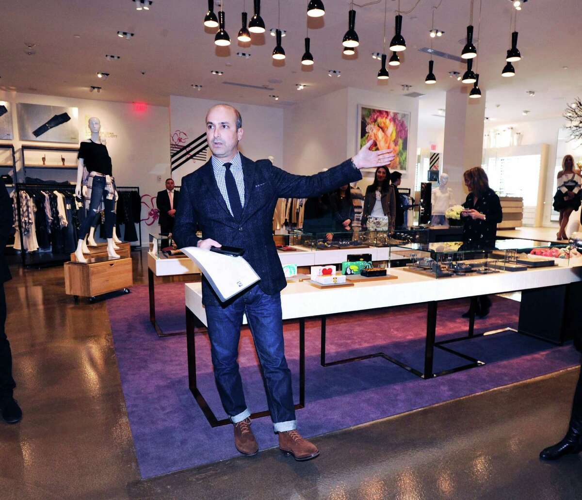 Joe Gambino, vice president and general manager of The Saks Shops at Greenwich, during the celebration and media tour of the new Saks Fifth Avenue specialty store, The Collective, at 200 Greenwich Ave., Greenwich, Conn., Wednesday night, Feb. 1, 2017. The new specialty store format is a 2-level 14,000 square foot store and according to Sak's executives is part of a rebranding of the company's comtemporary retail business. Saks Fifth Avenue is a luxury retailer.