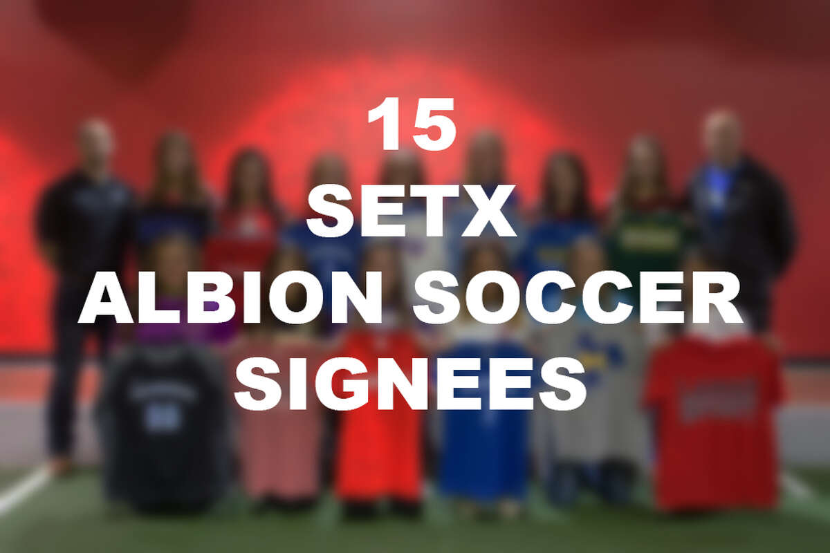 Fifteen Southeast Texas soccer players, who play for Albion soccer select team, signed to play for five different schools on Wednesday.