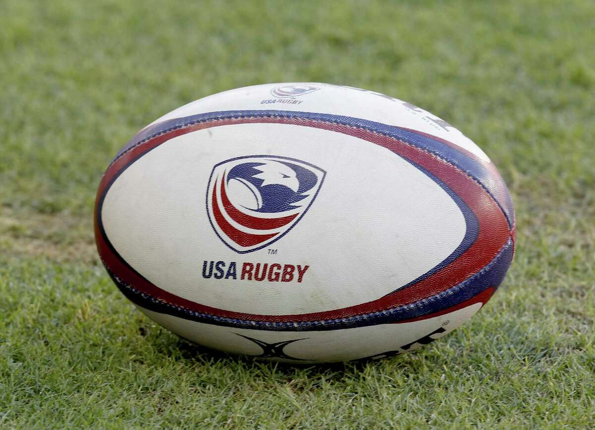 A USA Rugby ball is seen before the start of U.S. Eagles vs. the Scotish Rugby Union at Houston’s BBVA Stadium in 2014.