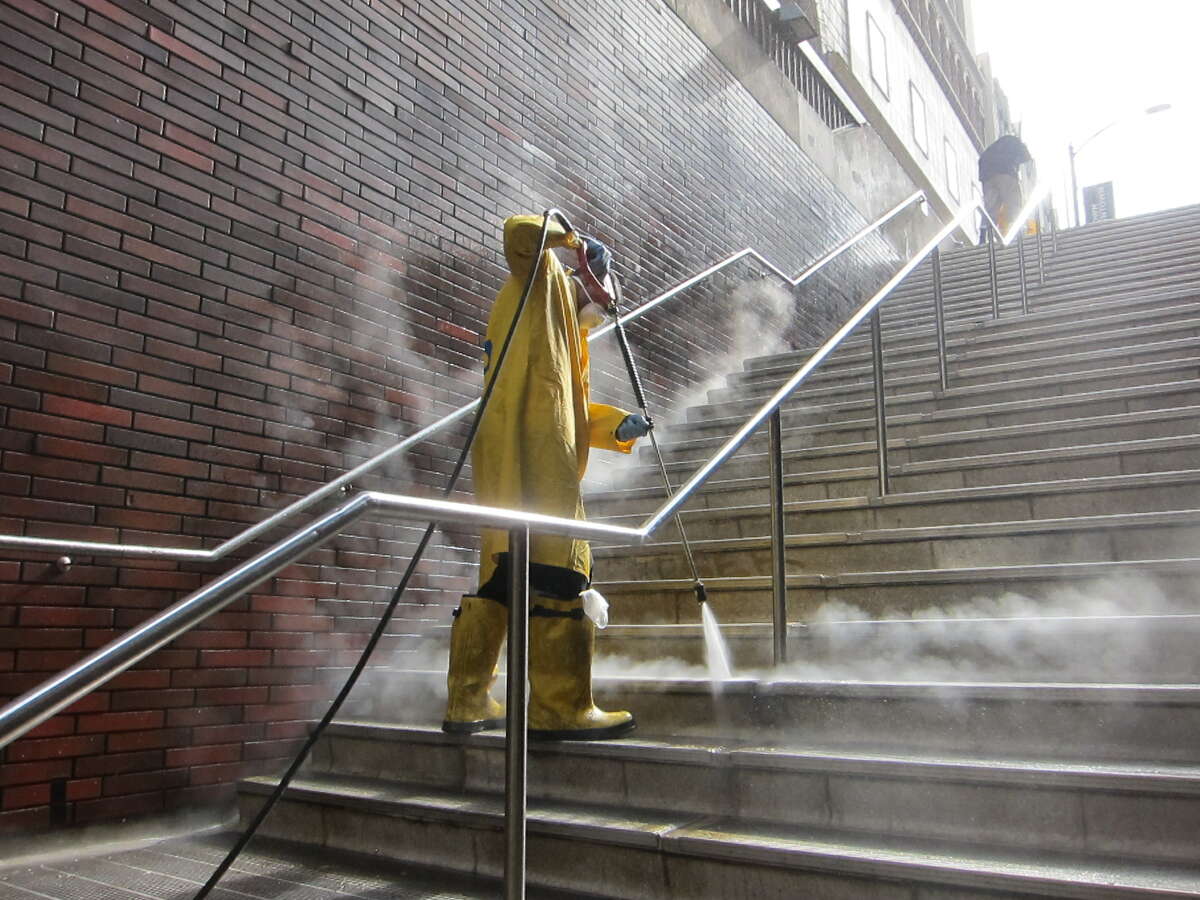 FILE PHOTO: A BART station cleaner.