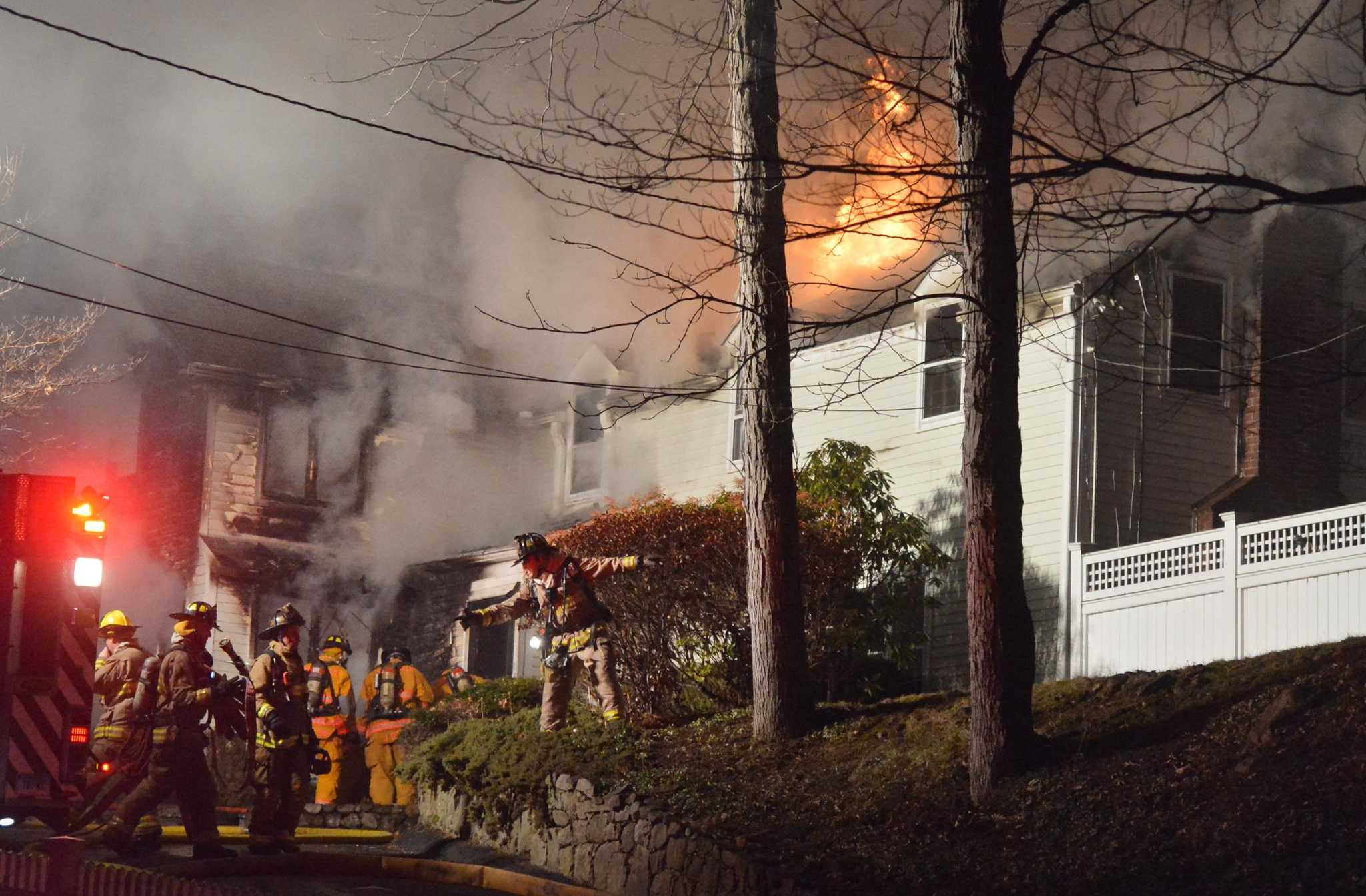 Firefighters From Numerous Towns Battle Wilton House Fire