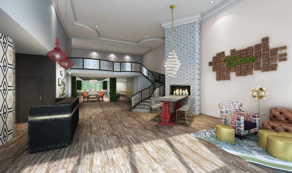Gone from the renovated Hotel Ylem is the old corporate franchise look, as an artist's rendering of the lobby shows.