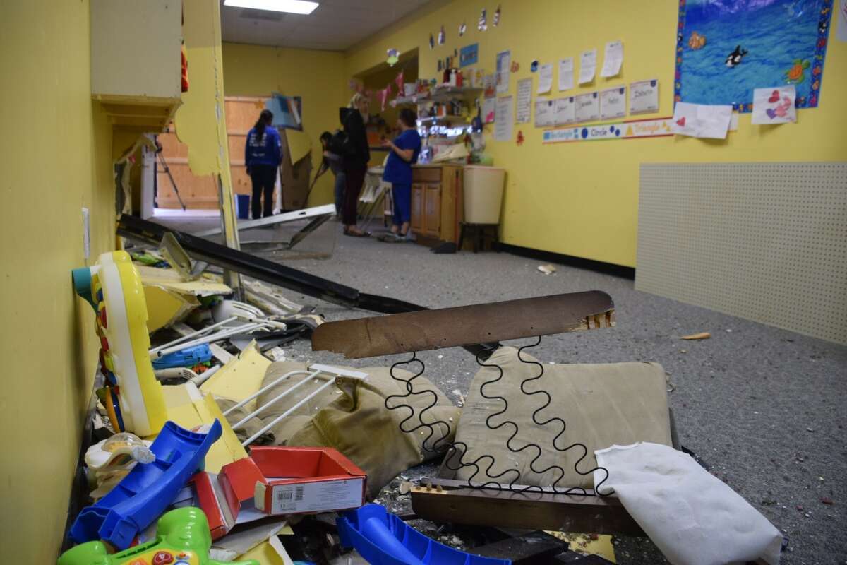 Police and emergency personnel responded at 10:42 a.m. Friday to the Choo Choo Xpress Child Care Center at 750 Schneider Drive, where they found a woman had crashed her Mercedes SUV into the front of the day care, according to the news release.
