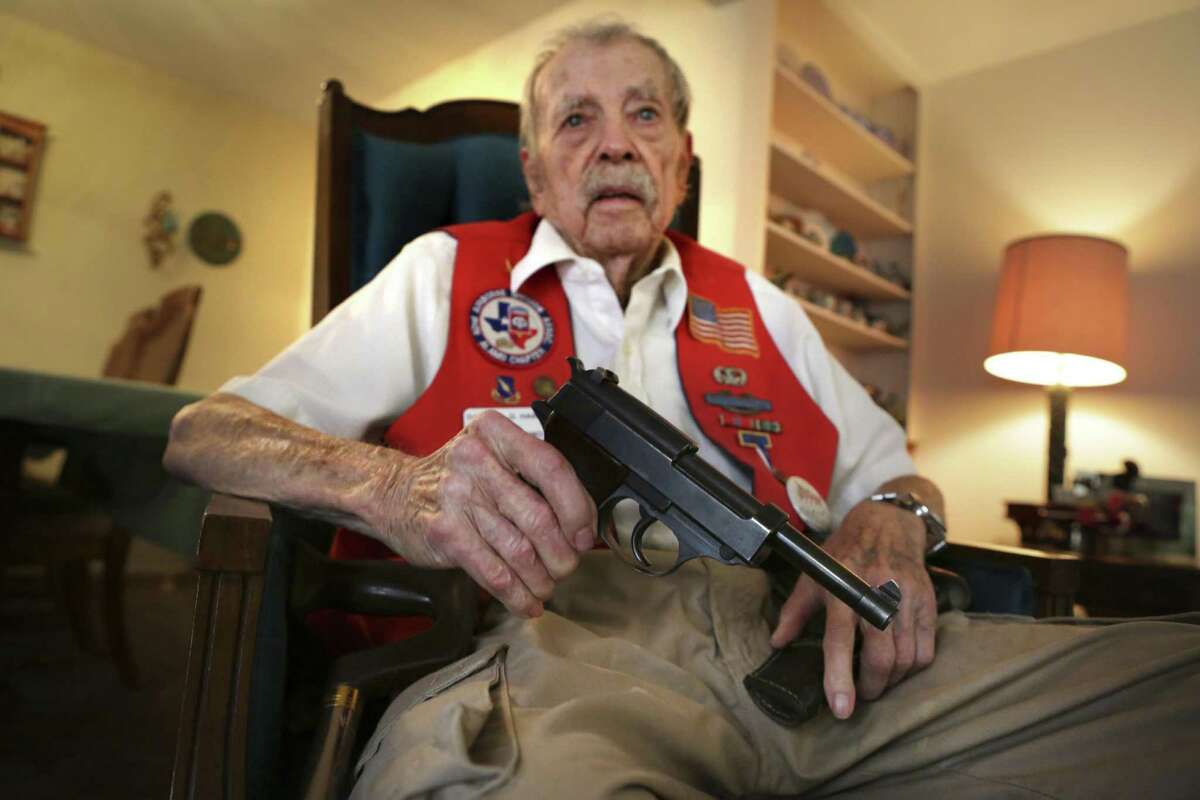 Darrell Harris, a WWII U.S. paratrooper who fought in the Battle of the Bulge, brought home two German pistols and a German rifle that he put a different stock on and used as a deer hunting gun.