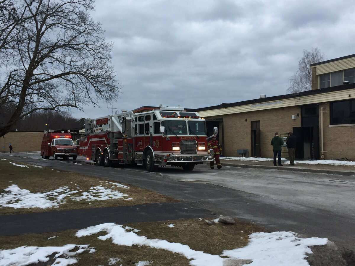 Firefighters extinguished a minor fire in the mechanical room at Ballston Spa Middle School on Sunday Feb. 5, 2017. (Kenneth C. Crowe II/Times Union)