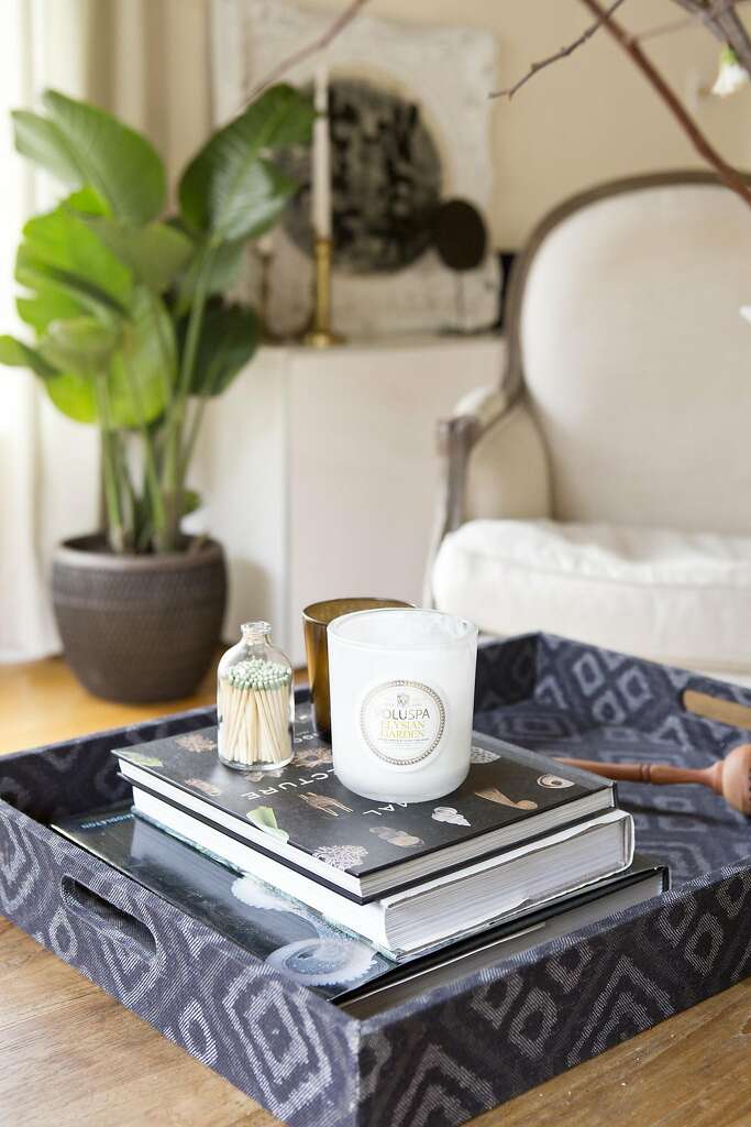 Wiebke Liu’s simple storage vignette in her Oakland home. Photo: Vivian Johnson, Special To The Chronicle