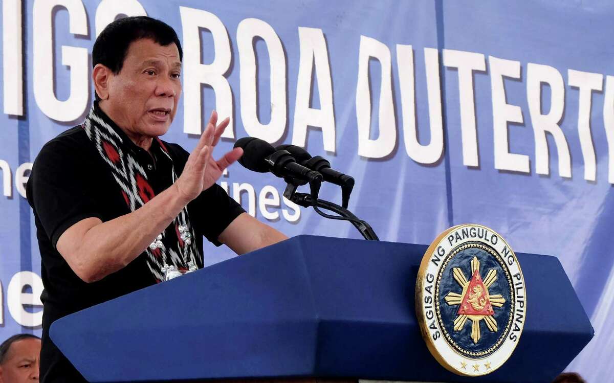 This handout picture taken and released by the Malacanang Photo Bureau on February 3, 2017, Philippine's President Rodrigo Duterte gesturing as he delivers a speech during inauguration the Mlang Solar Powered Irrigation System in Barangay Janiuay, M'lang, North Cotabato on the southern Philippine island of Mindanao. Philippine President Rodrigo Duterte on February 3 lifted a ceasefire with communist rebels, jeopardising a peace process he launched last year to end a decades-long insurgency. The move comes two days after the Communist Party of the Philippines announced the end of its own self-declared ceasefire and claims by the military that Maoist fighters had killed six soldiers this week. / AFP PHOTO / Malacanang Photo Bureau / KIWI BULACLAC / RESTRICTED TO EDITORIAL USE - MANDATORY CREDIT "AFP PHOTO / MALACANANG PHOTO BUREAU / KIWI BULACLAC" - NO MARKETING NO ADVERTISING CAMPAIGNS - DISTRIBUTED AS A SERVICE TO CLIENTSKIWI BULACLAC/AFP/Getty Images