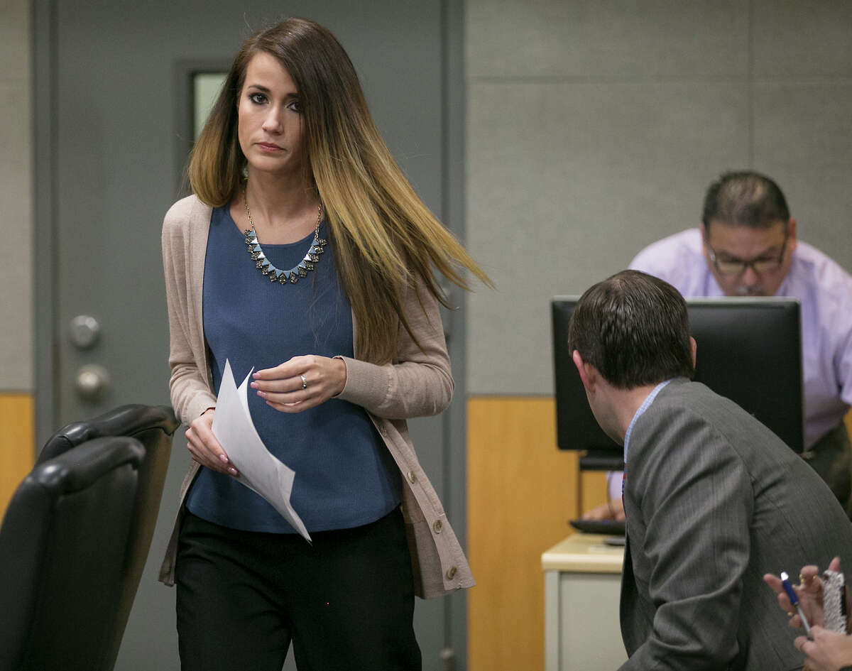Former Westlake High School teacher Haeli Wey pleaded guilty to two counts of an improper relationship with students in an agreement with prosecutors at her prearranged court date Friday morning in Judge P. David Wahlberg's 167th District Court February 3, 2017. She is scheduled to return March 10 for official sentencing. RALPH BARRERA/AMERICAN-STATESMAN