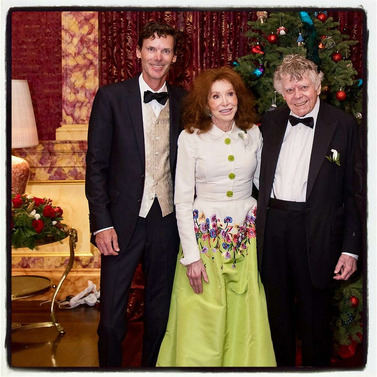 Bill Getty (left with his parents, Ann and Gordon Getty celebrate the wedding of Shannon and Peter Getty. Dec 2016