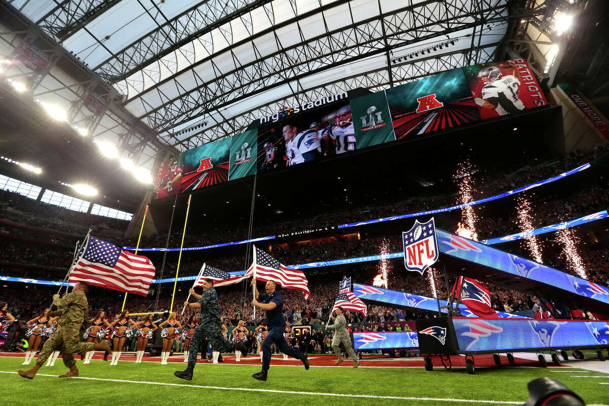 Pregame ceremonies for Super Bowl LI at NRG Stadium on Sunday, Feb. 5, 2017, in Houston. ( Brett Coomer / Houston Chronicle )