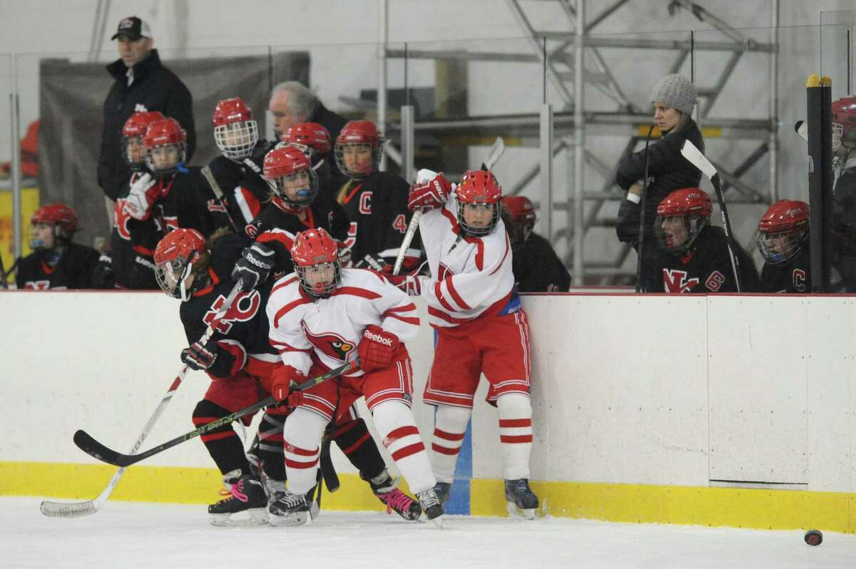 Greenwich, New Canaan girls ice hockey tie 22