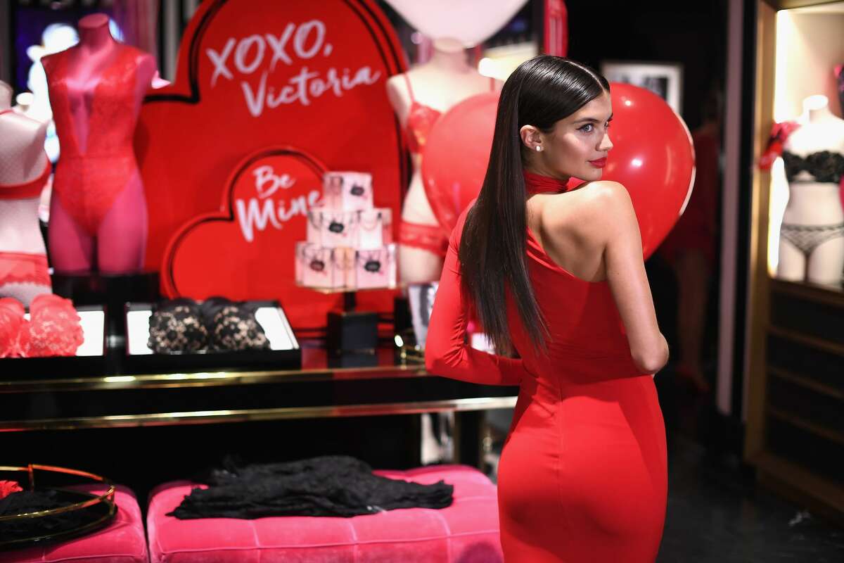 Model Sara Sampaio poses as Victoria's Secret Angels Josephine Skriver, Sara Sampaio and Taylor Hill share their hottest Valentine's Day gift picks at Victoria's Secret at 640 5th Avenue on February 7, 2017 in New York City.
