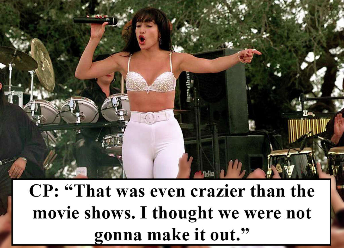 The scene: Selena’s concert gets out of control, she settles the masses with her singing.