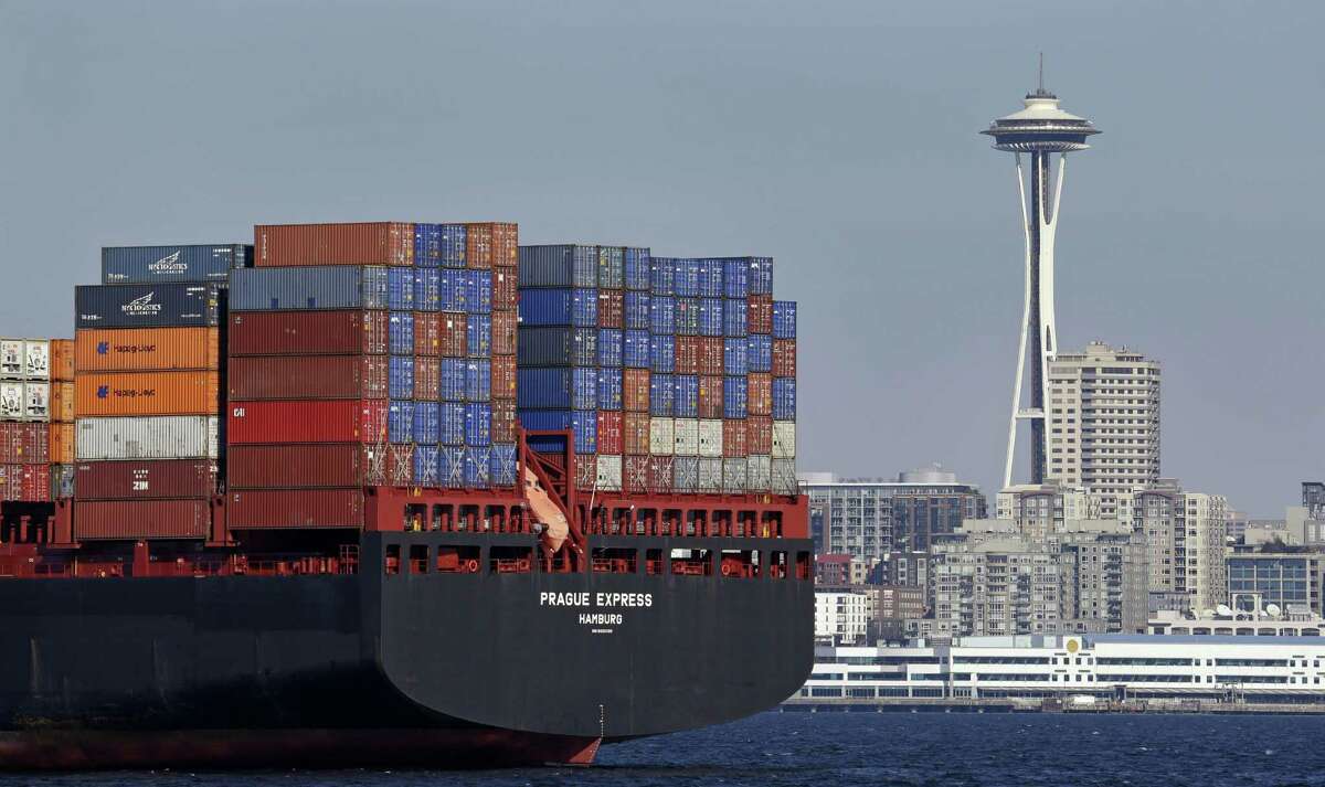 The U.S. trade deficit in December fell 3.2 percent to $44.2 billion, the Commerce Department reported Tuesday. A gain in exports of commercial aircraft, heavy machinery and autos offset a rise in imports.