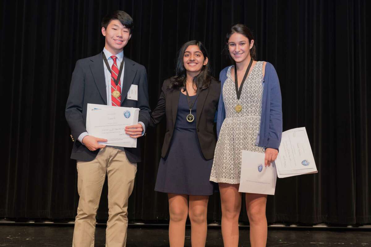 Senior Connor Li, senior Agustina Stefani and junior Shobhita Sundaram will advance to the 2017 Intel International Science and Engineering Fair after winning top scores for their science research at the Connecticut STEM Fair on Feb. 4.