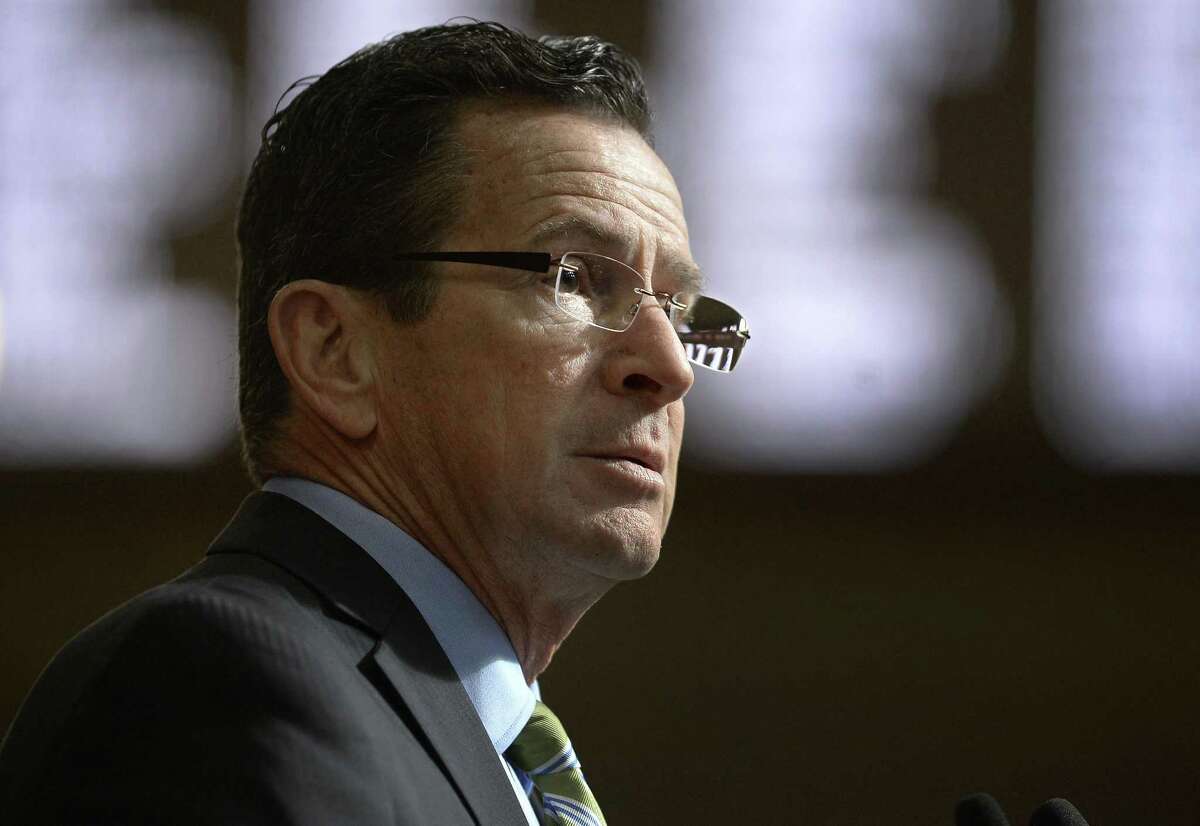 Connecticut Gov. Dannel P. Malloy delivers his budget address to members of the house and senate inside the Hall of the House at the state Capitol in Hartford, Conn., Wednesday, Feb. 8, 2017.
