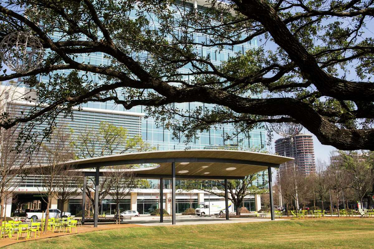 Houston architect Natalye Appel designed Levy Park's curvaceous and highly functional performance pavilion, which is large enough to accommodate a symphony concert.