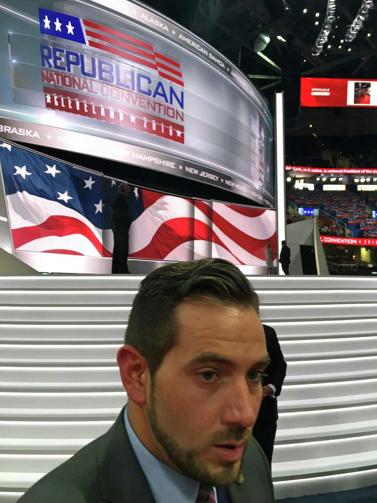 State GOP Chairman J.R. Romano is shown at the Republican National Convention in Cleveland on Monday, July 18, 2016.