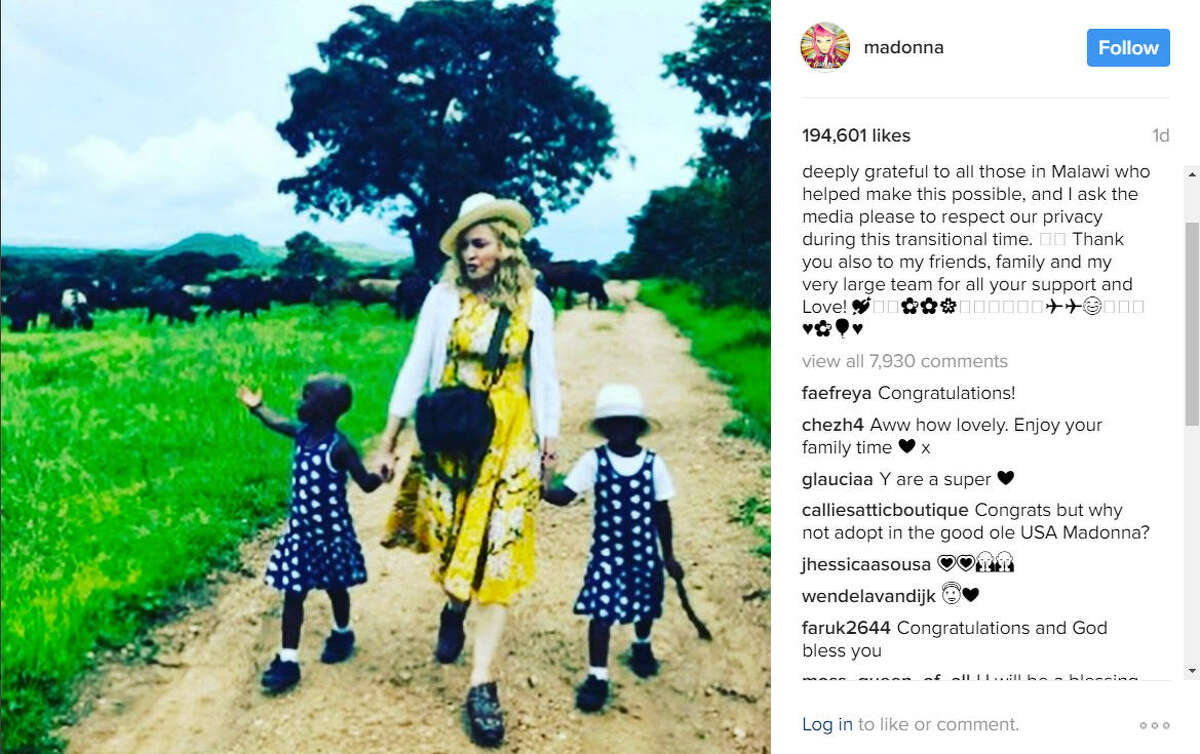 Madonna announced on her Instagram that she has adopted twin girls from Malawi.