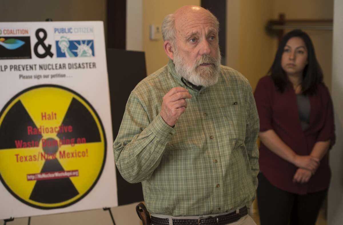 Tom "Smitty" Smith, director of PublicCitizen Texas office, speaks Thursday 02-09-17 during a press conference about how citizens can make their voice heard concerning the action of Waste Control Specialists in Andrews County changing to a high level nuclear waste depository. Tim Fischer/Reporter-Telegram