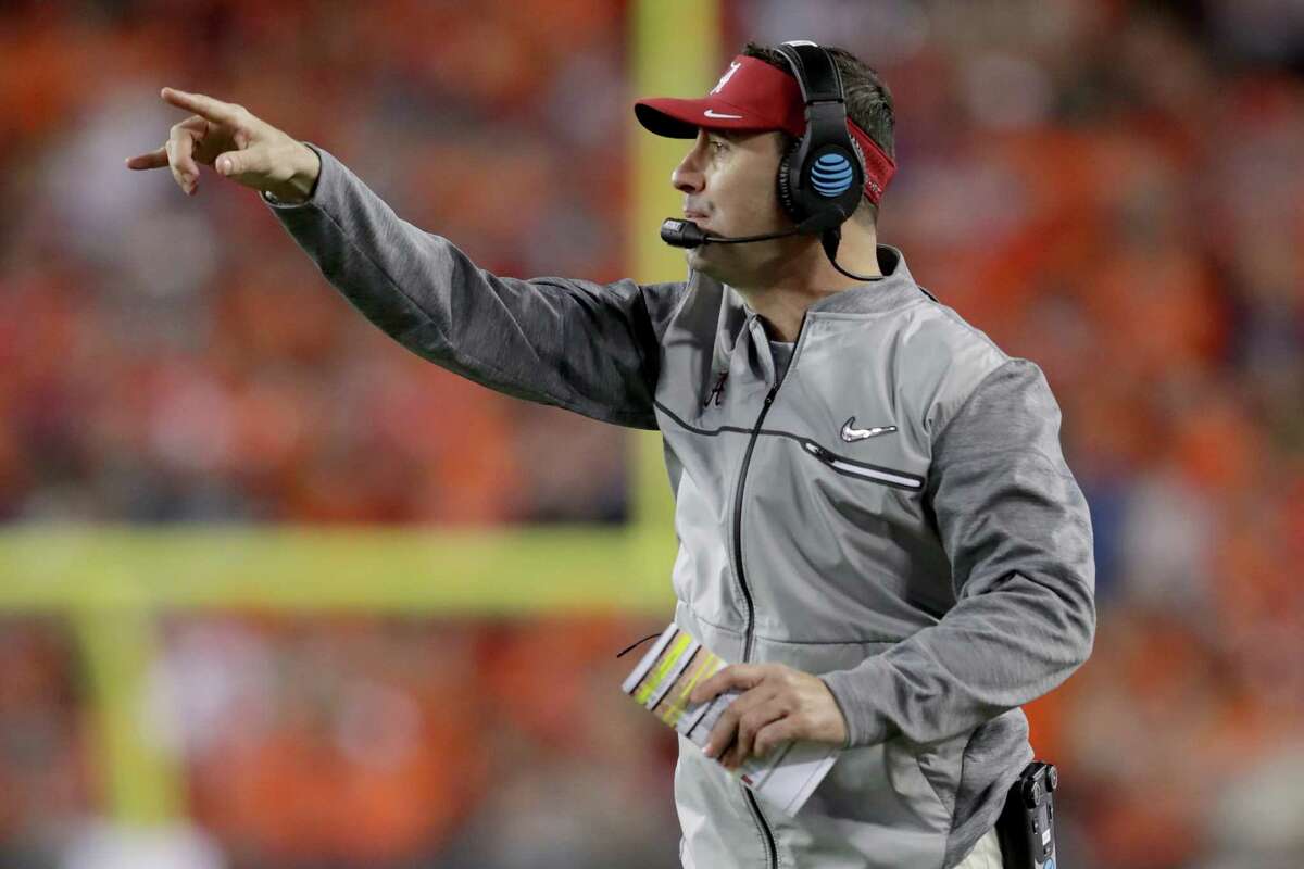 TAMPA, FL - JANUARY 09: Offensive coordinator Steve Sarkisian of the Alabama Crimson Tide reacts during the second half of the 2017 College Football Playoff National Championship Game against the Clemson Tigers at Raymond James Stadium on January 9, 2017 in Tampa, Florida. (Photo by Streeter Lecka/Getty Images)