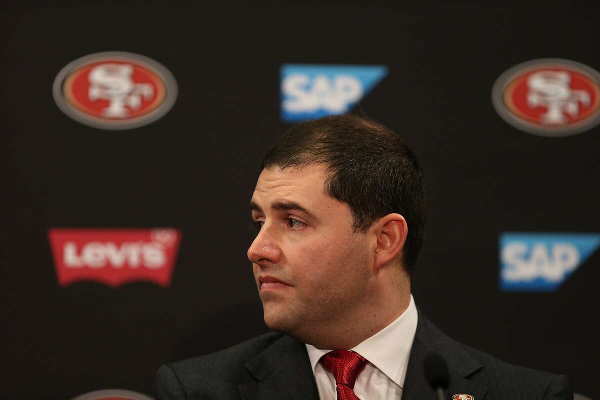 San Francisco 49ers Jed York during a news conference at Levi's Stadium on Thursday, Feb. 9, 2017 in Santa Clara, Calif. York introduced Kyle Shanahan as the new head coach and John Lynch as the new general manager.