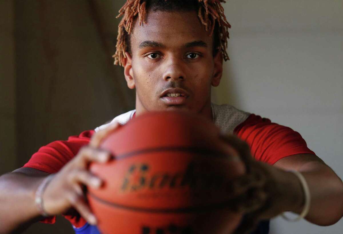 Memorial’s Josh Pitts did not play organized basketball until he was a freshman and hasn’t had contact with either of his parents since arriving at Memorial as a sophomore. But thanks to his 6-foot-10 frame and the support of his basketball coaches and older sister, who houses him and supports him financially, Pitts will continue his career at Cal State Fullerton.