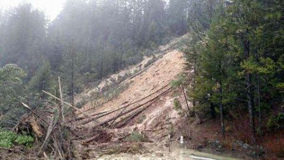 A photo of the mudslide that closed a section of Interstate 80 in Truckee Friday, according officials.