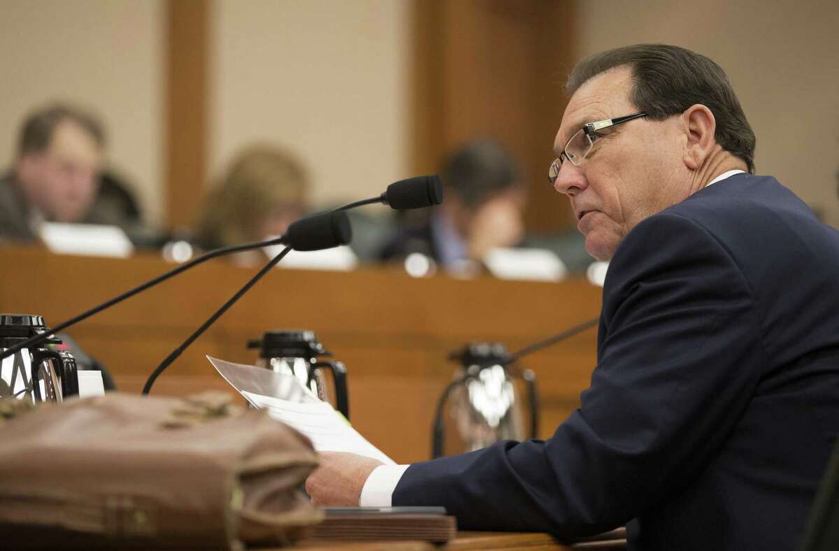 Hank Whitman, commissioner of the Department of Family and Protective Services, speaks at a meeting of the Senate Finance Committee earlier this year in Austin.